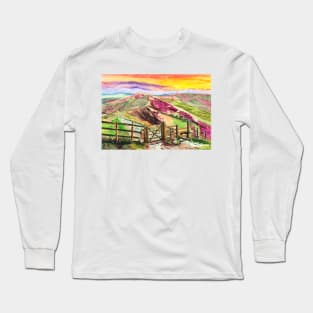 Mam Tor Gate, Peak District, Derbyshire Long Sleeve T-Shirt